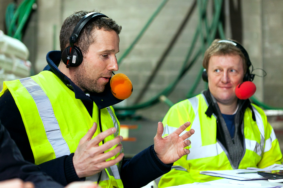 Max Rushden Presenting bbc radio 5 live budget special from duo uk manchester