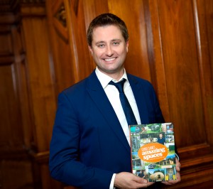 George Clarke portrait with his new book amazing spaces