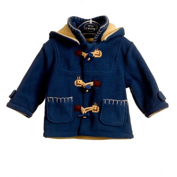 Product photography white background blue children's coat