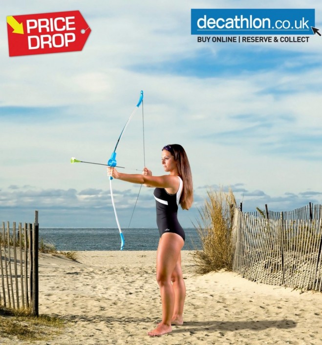 Green screen photography and composite background image advertising Decathlon sports wear and accessories