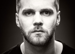 Black and white actor headshot sam woodall