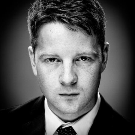 Actor headshot featuring dale gerrard in black and white